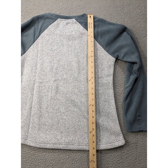 Old Ranch Talvi Pullover Shirt Medium Long Sleeve Sweater Fleece Baseball Raglan - Picture 8 of 13